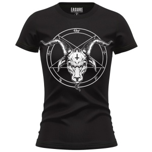 Gothic Damen T-Shirt Pentagram white